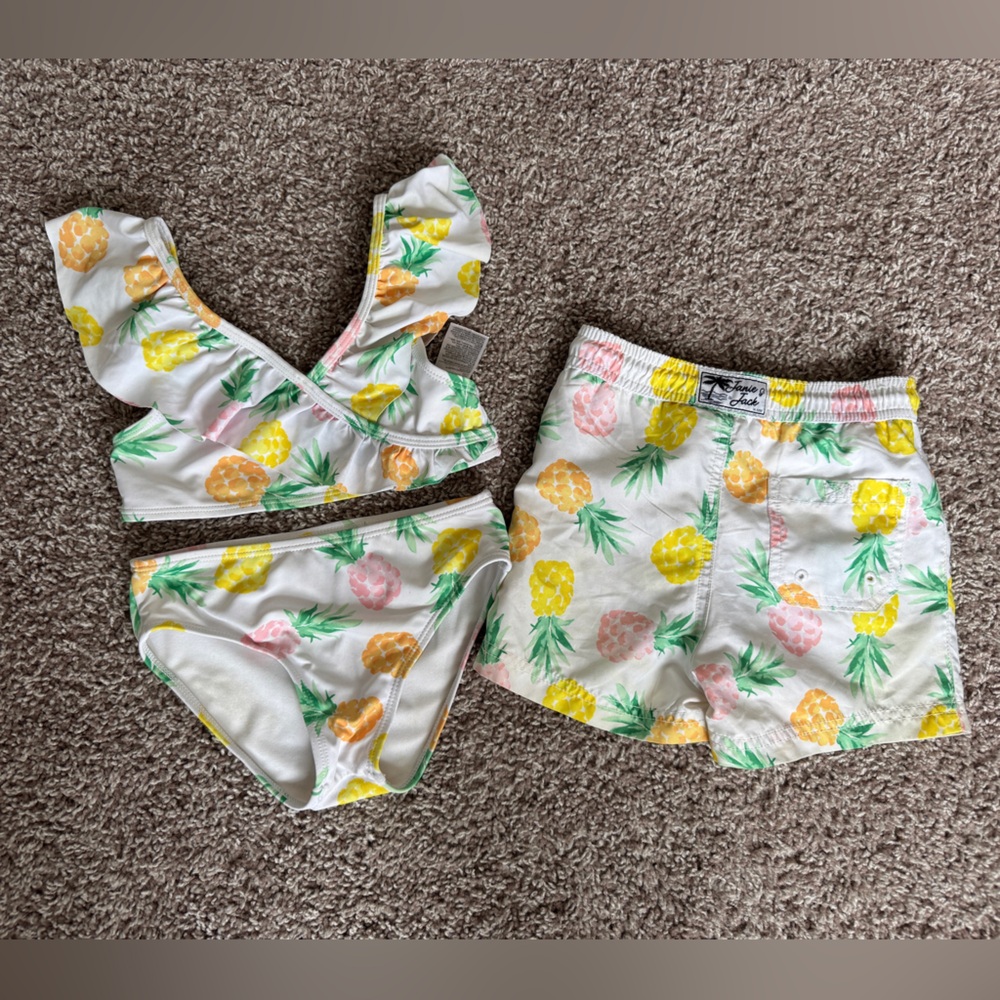 Matching Sibling Janie and Jack Swim suites- girls 5T boys 3T